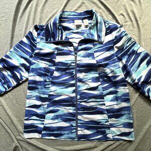 Zenergy By Chico's Women’s 3/4 Sleeve Zip Up Lightweight Windbreaker Jacket Sz 1